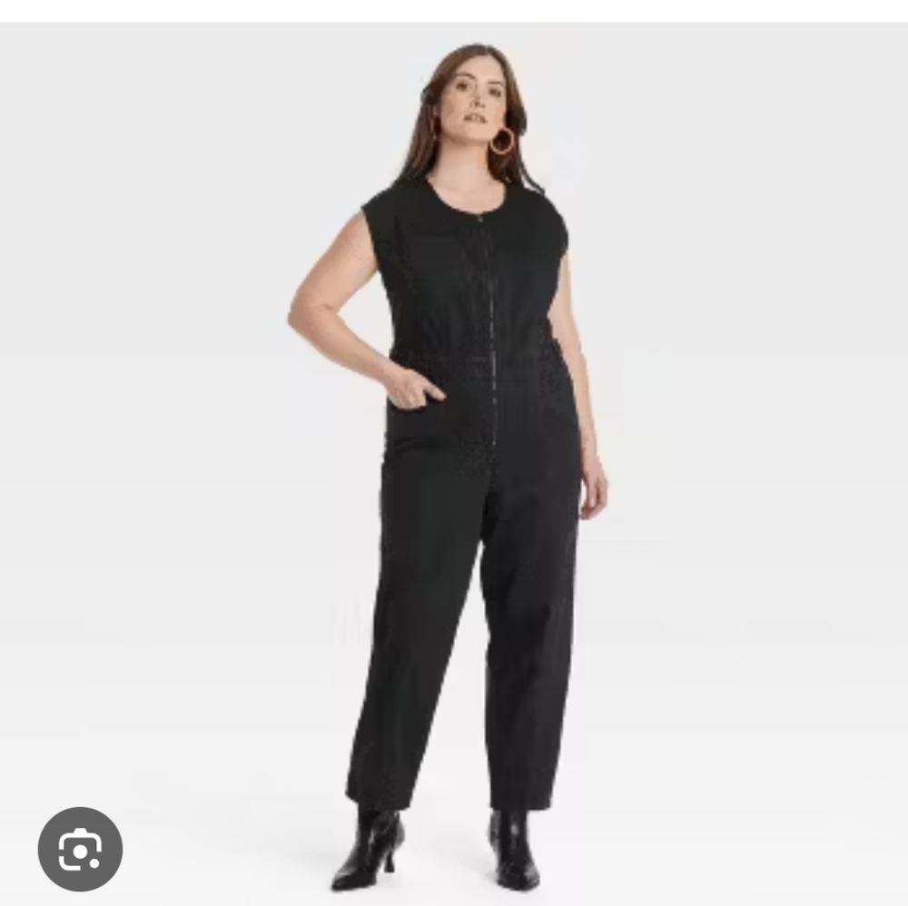 Women's Black Denim Jumpsuit